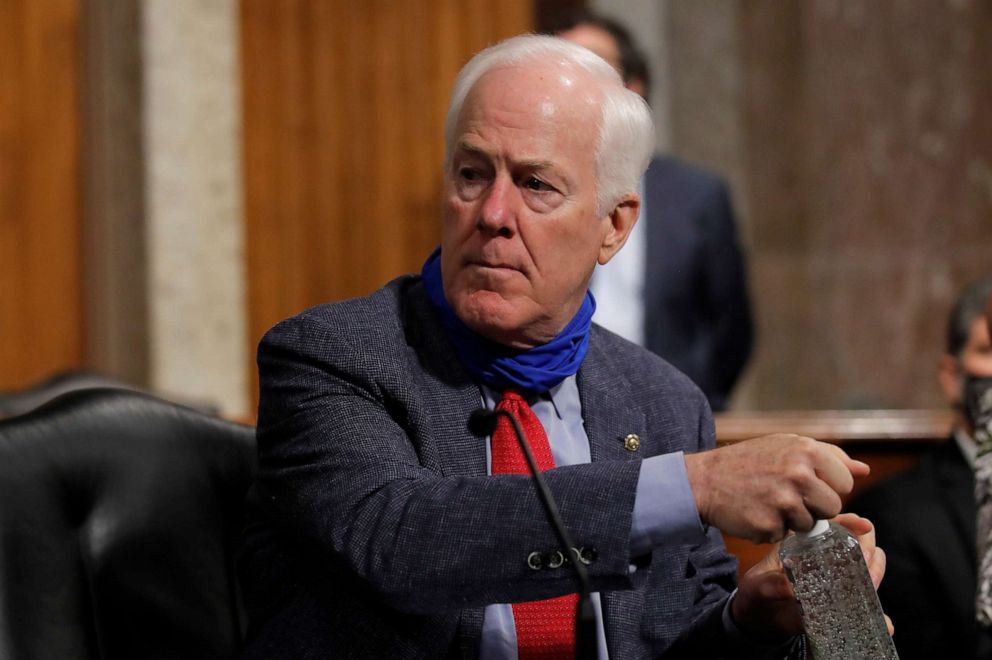 PHOTO: Sen. John Cornyn at a Senate Judiciary Committee meeting on Capitol Hill in Washington, June 11, 2020.