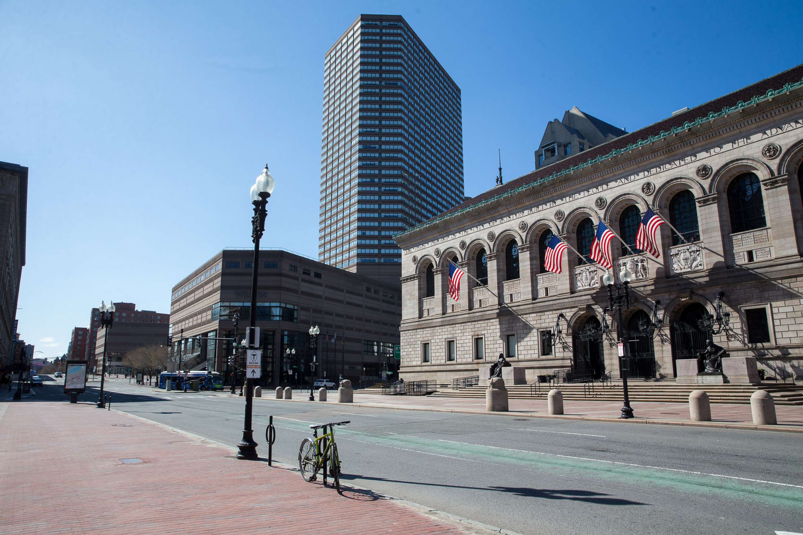 PHOTO:A desolate Copley Square, March 26, 2020, in Boston.