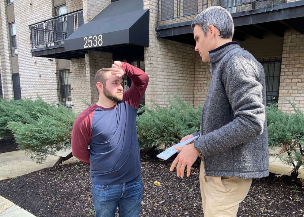 PHOTO: Max Rees, 23, was laid off from his job at Compass Coffee in Washington, D.C., because of the novel coronavirus pandemic. He has applied for unemployment insurance to help pay for rent.