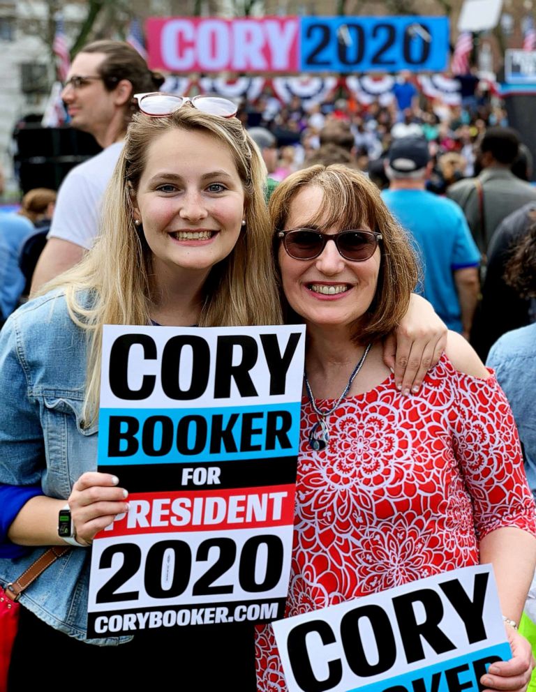 PHOTO: Keri Szewczyk is pictured with her mother at Sen. Cory Booker's Hometown Kickoff event in Newark, N.J., April 13, 2019.