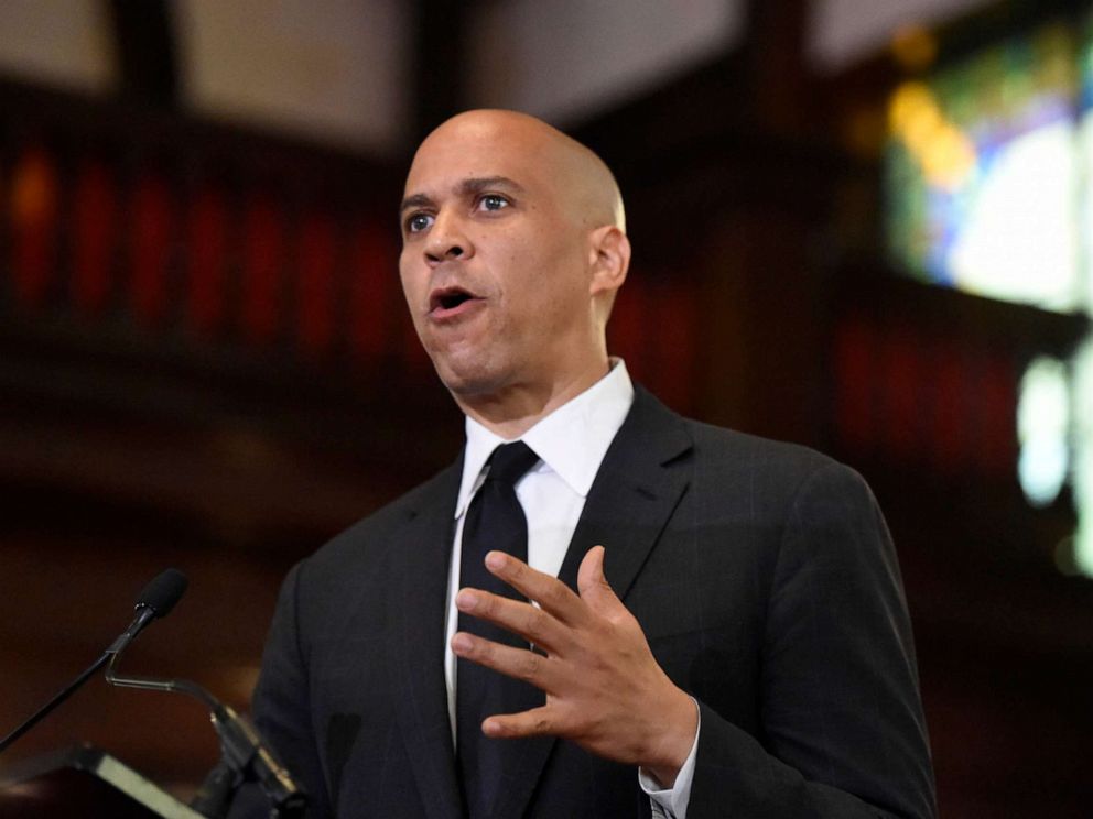 PHOTO: Democratic presidential candidate, Sen. Cory Booker speaks about gun violence and white supremacy in the sanctuary of Mother Emanuel AME on Aug. 7, 2019, in Charleston, S.C.