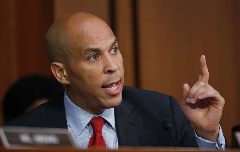 PHOTO: Sen. Cory Booker, D-N.J., speaks before President Donald Trump's Supreme Court nominee, Brett Kavanaugh testifies before the Senate Judiciary Committee on Capitol Hill in Washington, Sept. 6, 2018, for the third day of his confirmation.