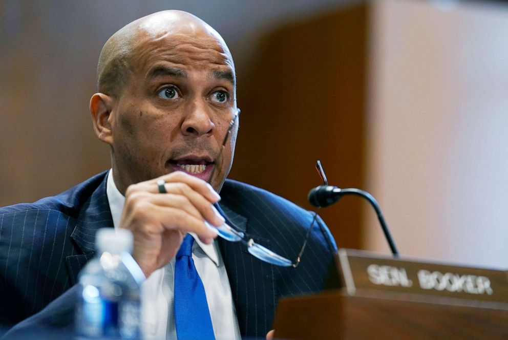 PHOTO: Sen. Cory Booker speaks during a Senate Environment and Public Works subcommittee hearing, April 5, 2022, on Capitol Hill in Washington.