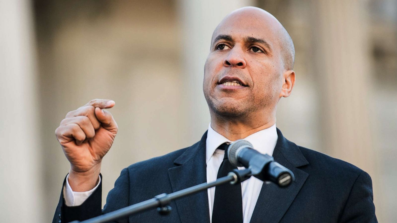 PHOTO: Sen. Cory Booker addresses the crowd during the annual Martin Luther King Jr. Day at the Dome event on Jan. 21, 2019 in Columbia, S.C.