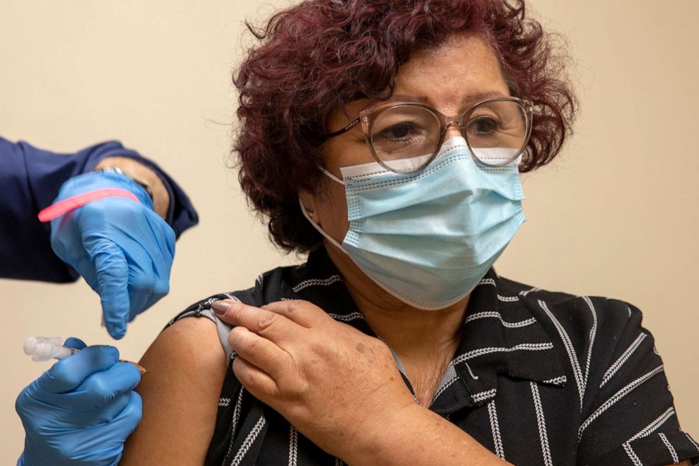 PHOTO: A nurse receives a COVID-19 vaccination booster in Portland, Ore., Sept. 3, 2021.