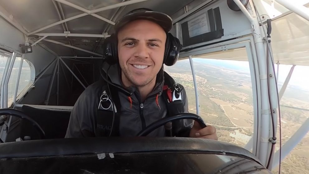 PHOTO: Trevor Jacob in a video still before his plane crashed. 