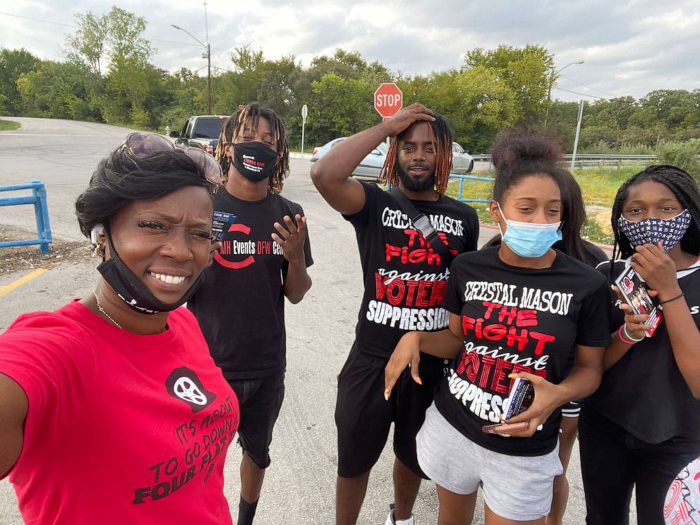 PHOTO: Crystal Mason stands with supporters in an undated photo.