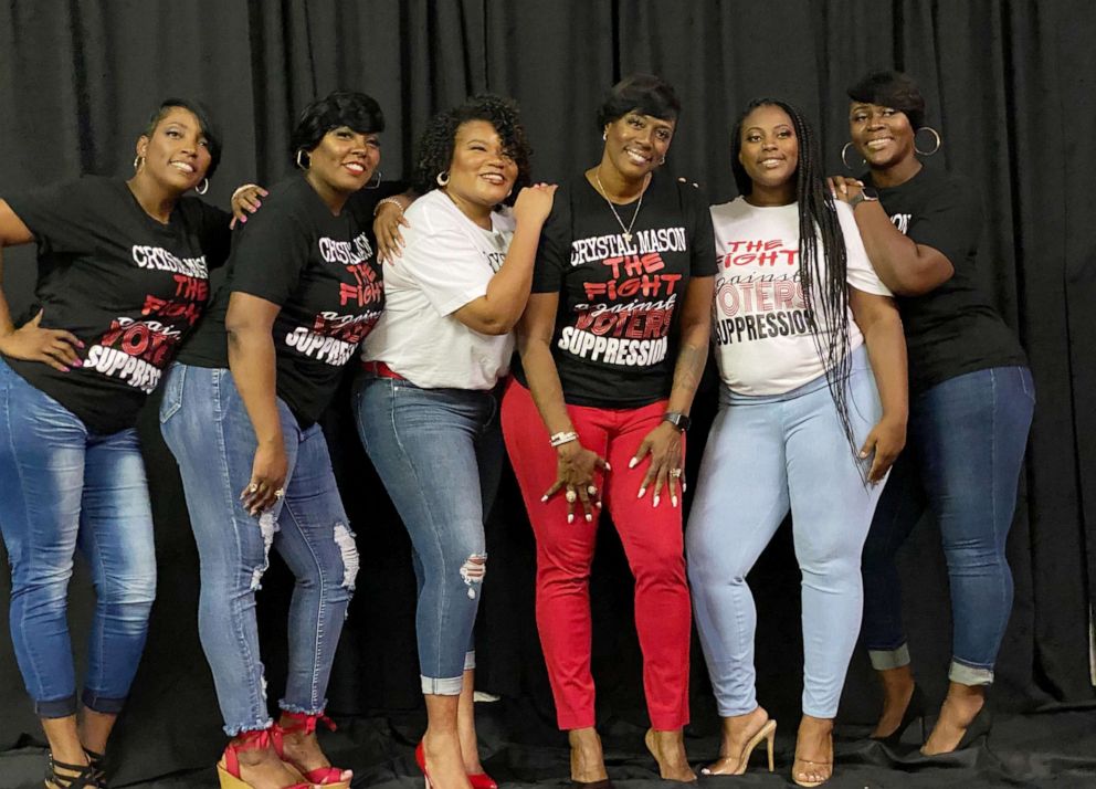 PHOTO: Crystal Mason stands with supporters in an undated photo.