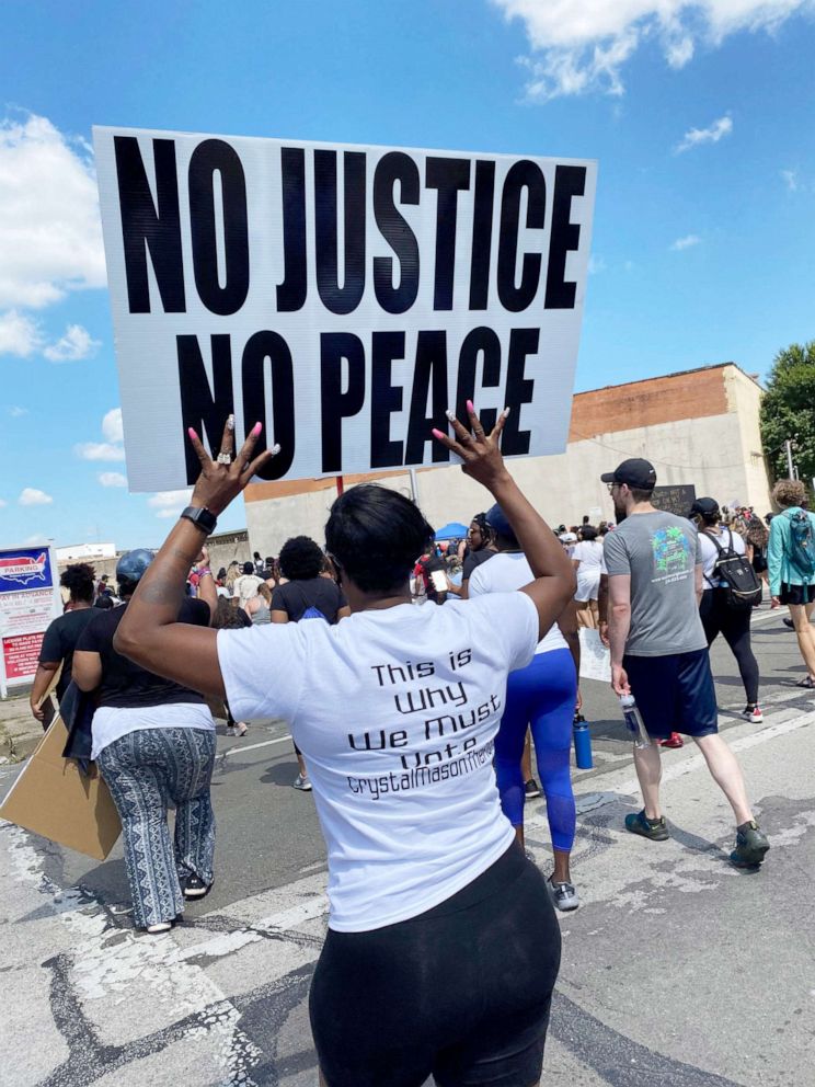 PHOTO: Crystal Mason stands with supporters in an undated photo.