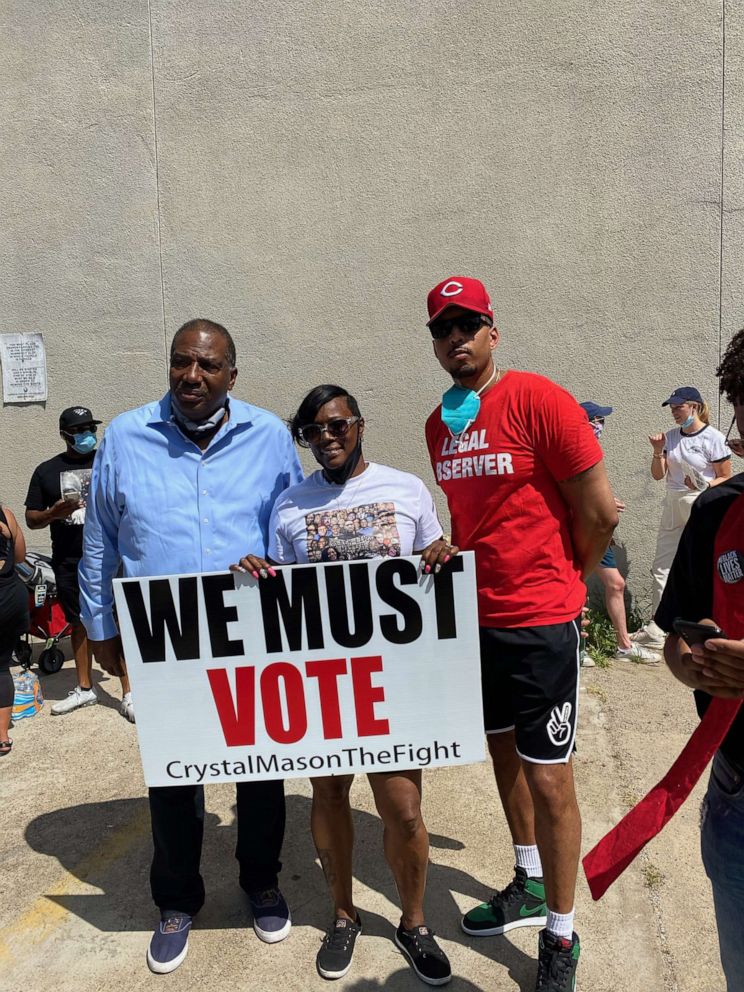 PHOTO: Crystal Mason stands with supporters in an undated photo.