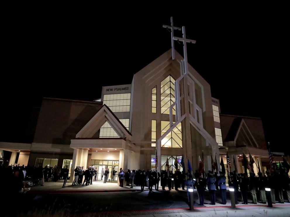 PHOTO: Pallbearers carry the casket containing the body of the late Rep. Elijah Cummings into the New Psalmist Baptist Church, Oct. 25, 2019, in Baltimore, ahead of his funeral.