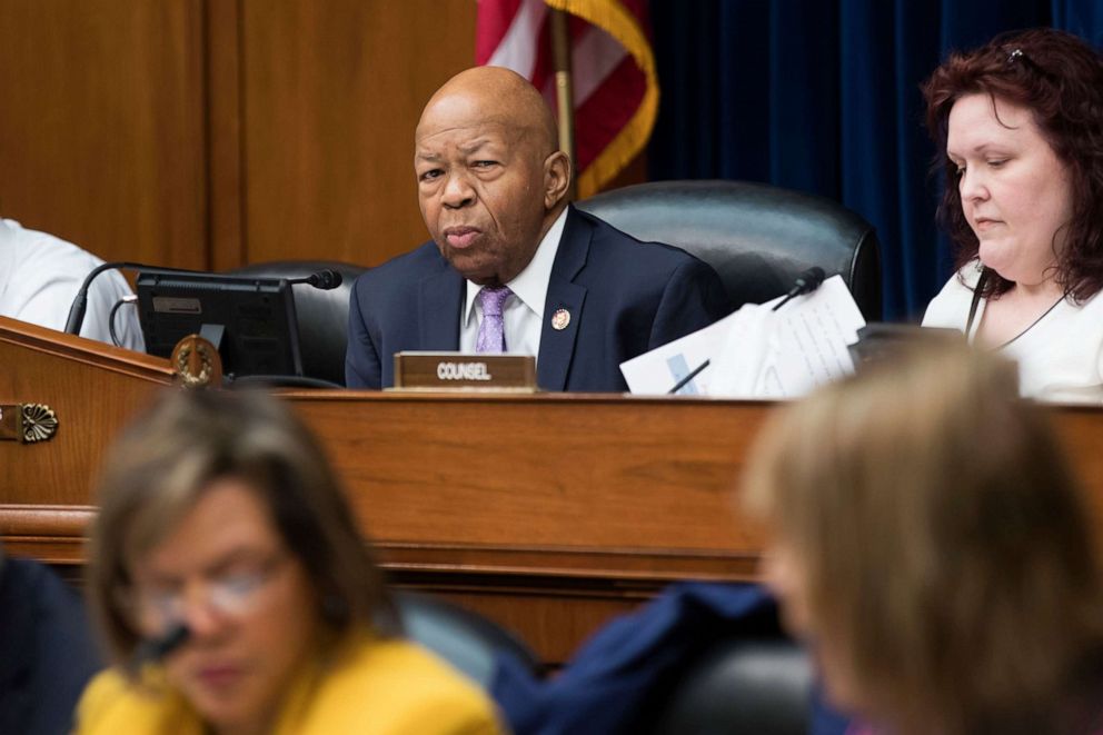 PHOTO:House Oversight and Reform Committee Chairman Elijah Cummings (C) oversees the committee's markup on a resolution 'Authorizing Issuance of Subpoena Related to Security Clearances, on Capitol Hill, April 2, 2019. 