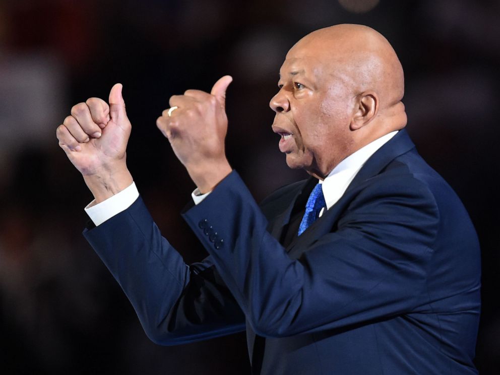 PHOTO: (FILES) In this file photo taken on July 25, 2016 US Representative Elijah Cummings gestures during Day 1 of the Democratic National Convention at the Wells Fargo Center in Philadelphia, Pennsylvania.