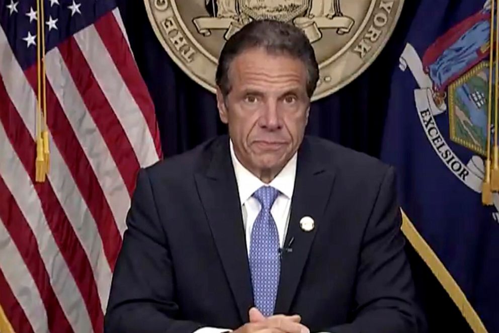 PHOTO: In this file screen grab Gov. Andrew Cuomo speaks during a news conference in New York, Aug. 10, 2021.