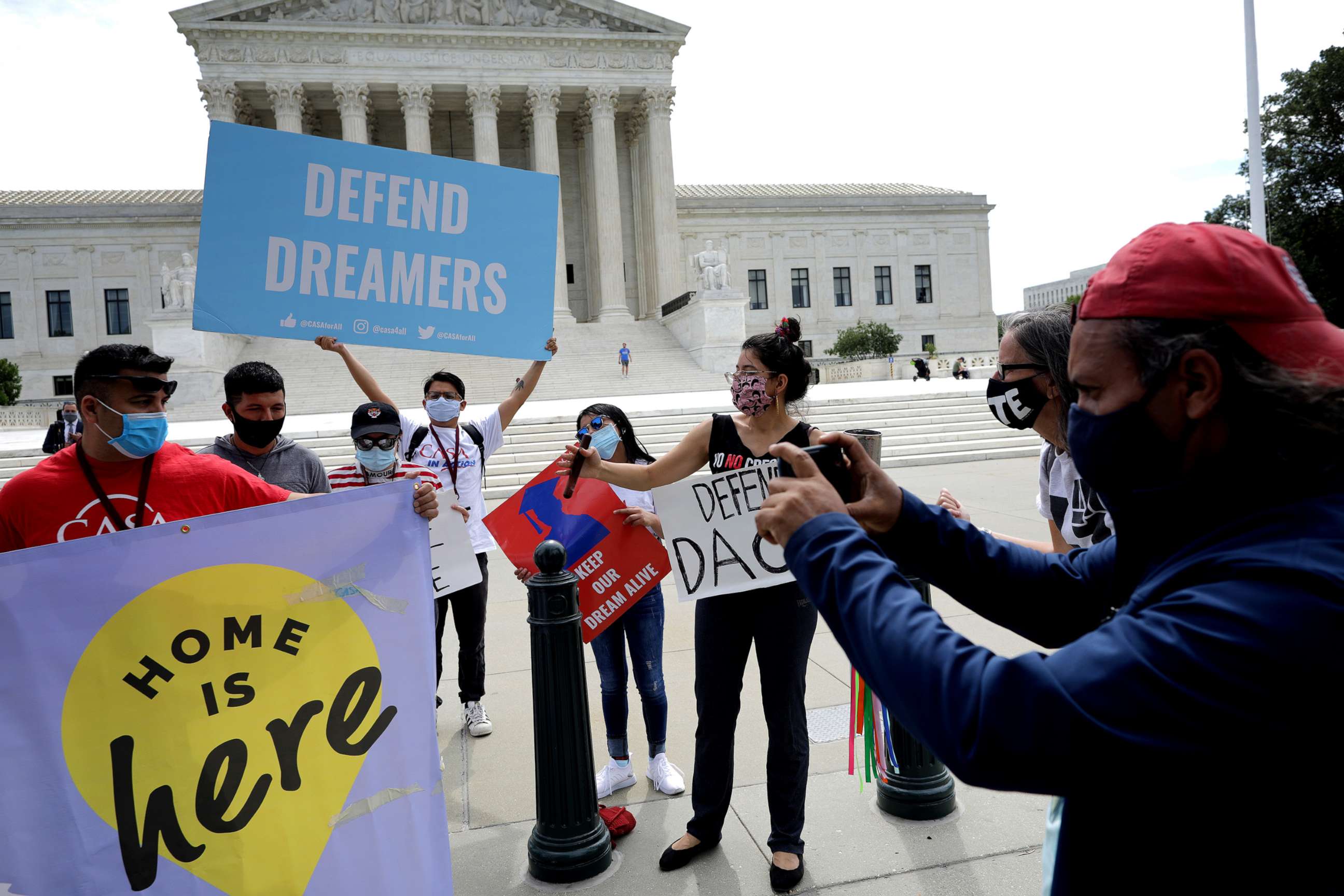 PHOTO: Advocates for immigrants with Deferred Action for Childhood Arrivals, or DACA, rally in front of the U.S. Supreme Court, June 15, 2020, in Washington, D.C.