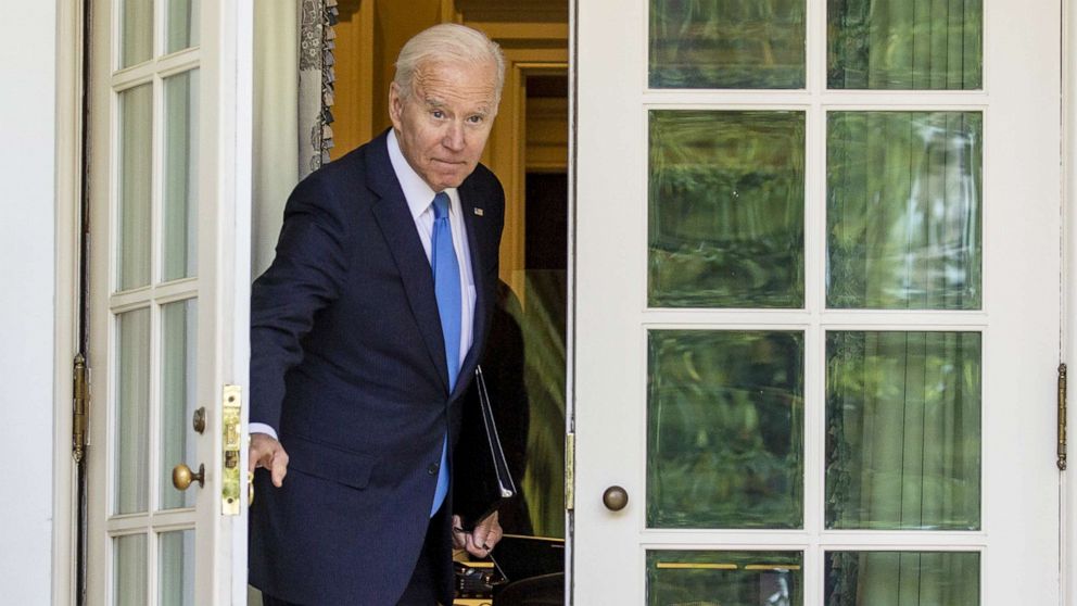 PHOTO: President Joe Biden departs the Rose Garden after speaking at the White House, May 13, 2021.