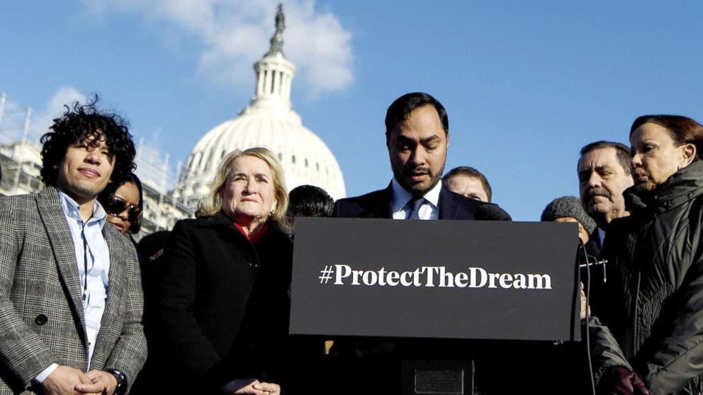 PHOTO: Chairman of the Congressional Hispanic Caucus Rep. Joaquin Castro participates in an event with DACA, TPS, and DED recipients on Capitol Hill, Washington, D.C., March 6, 2019