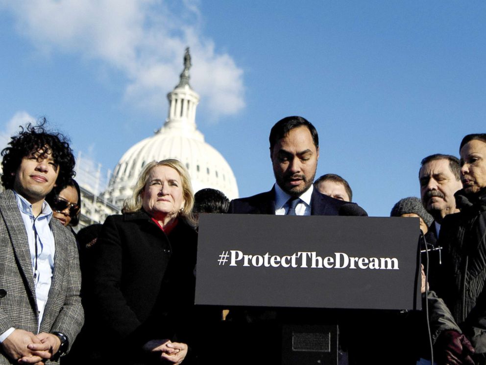 PHOTO: Chairman of the Congressional Hispanic Caucus Rep. Joaquin Castro participates in an event with DACA, TPS, and DED recipients on Capitol Hill, Washington, D.C., March 6, 2019