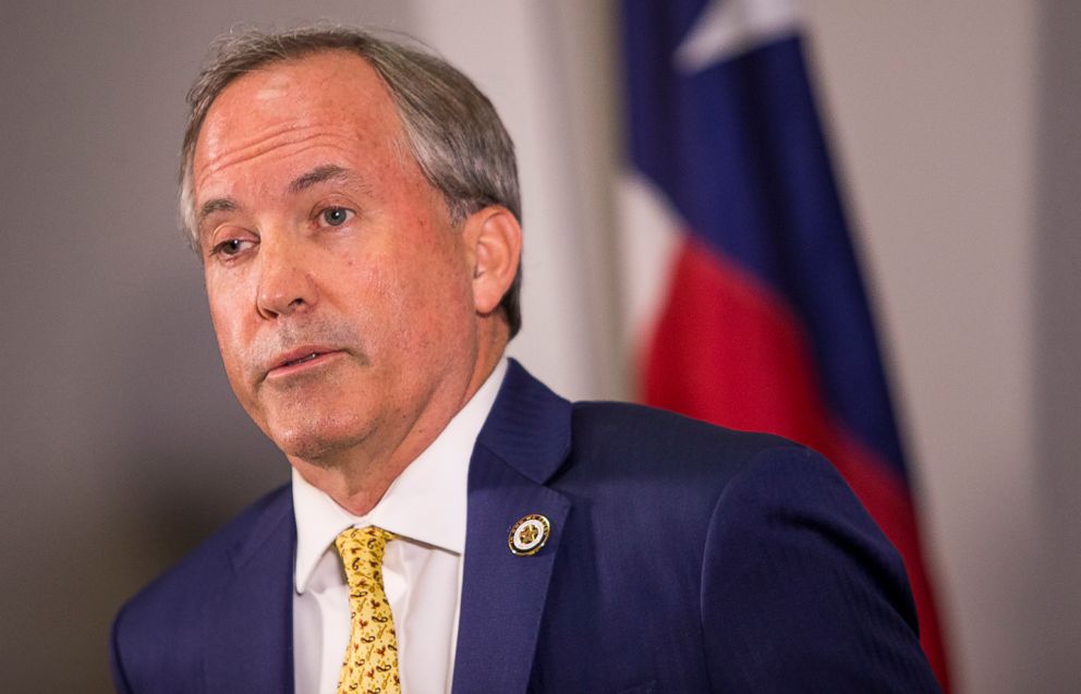 PHOTO: Texas Attorney General Ken Paxton speaks about a lawsuit he filed against the federal government to end DACA during a press conference in Austin, Texas, May 1, 2018. Paxton is leading a seven-state coalition in the lawsuit.