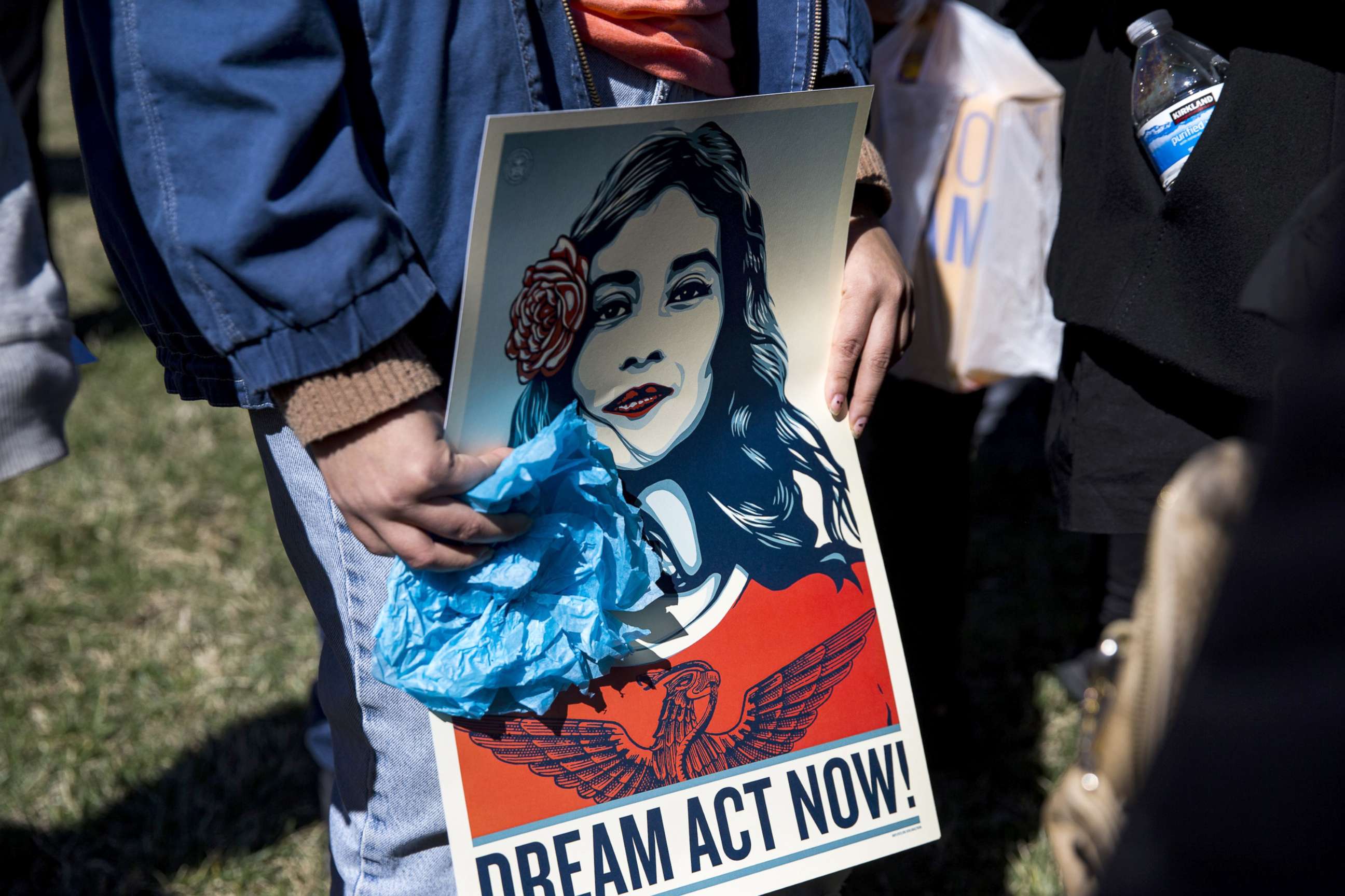PHOTO: Demonstrators protest the end of the Deferred Action for Childhood Arrivals (DACA), outside of the Capitol in Washington, D.C., March 5, 2018.