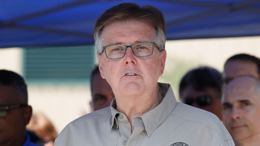 PHOTO: Texas Lt. Governor Dan Patrick speaks during a press conference about the shooting incident at Santa Fe High School, May 18, 2018 in Santa Fe, Texas.