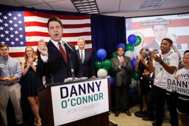 Danny OConnor, the Franklin County recorder, speaks during an election night watch party at the Ohio Civil Service Employees Association, Aug. 7, 2018, in Westerville, Ohio.