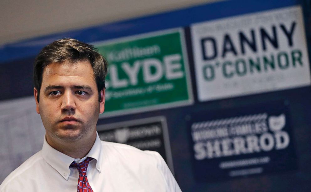 PHOTO: Danny O'Connor attends an event at the Democrat Party office in Delaware, Ohio, July 19, 2018.