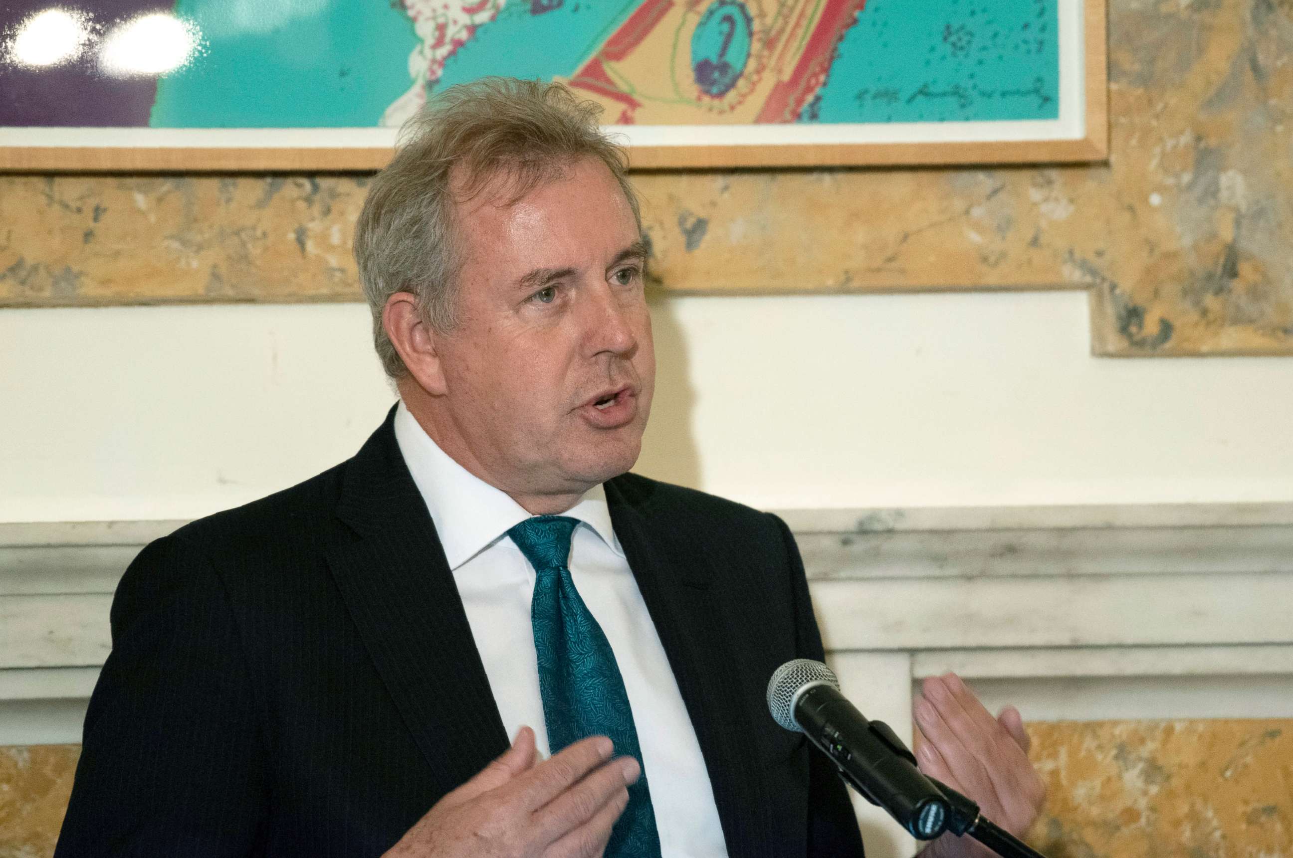 PHOTO: British Ambassador Kim Darroch hosts a National Economists Club event at the British Embassy in Washington D.C., Oct. 20, 2017.