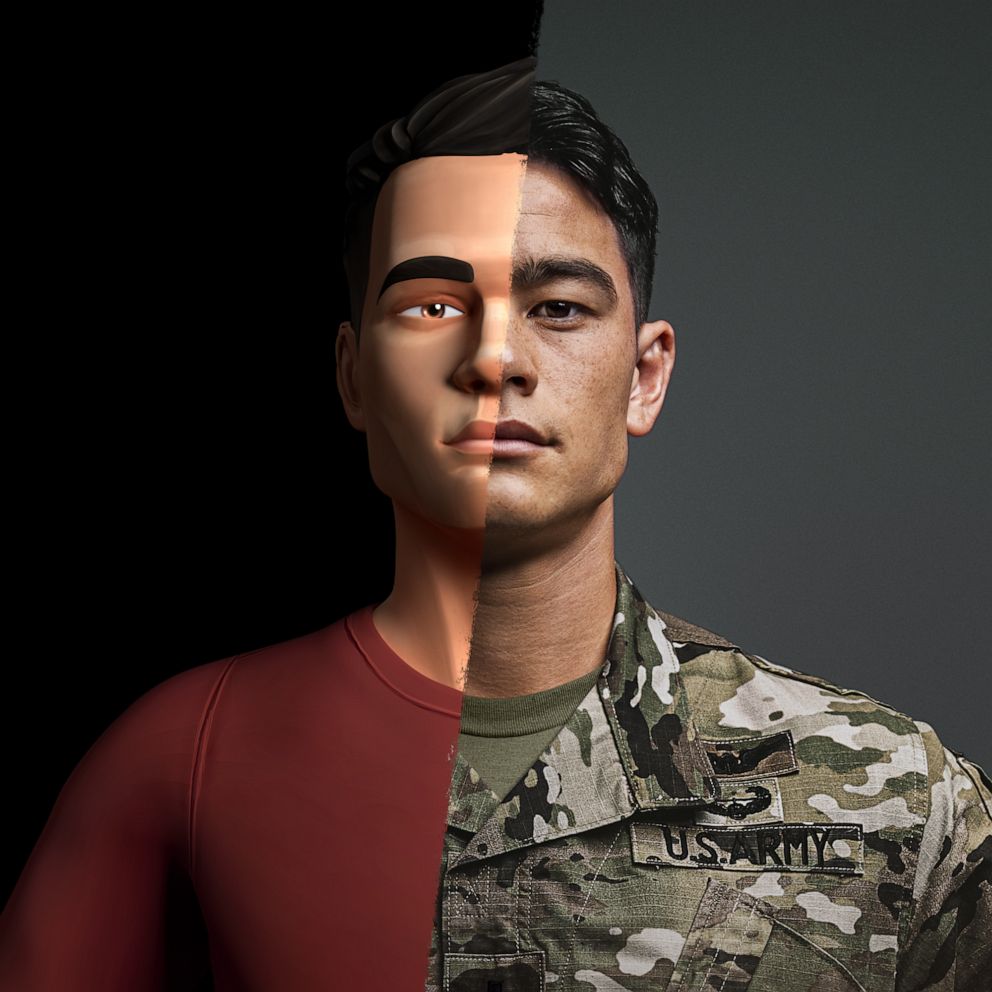 PHOTO: 2 1Lt. David Toguchi, a U.S. Army helicopter pilot, who is profiled as part the Army's new "The Calling" recruiting campaign that tells soldiers personal stories in animated form in an effort to appeal to Generation Z.