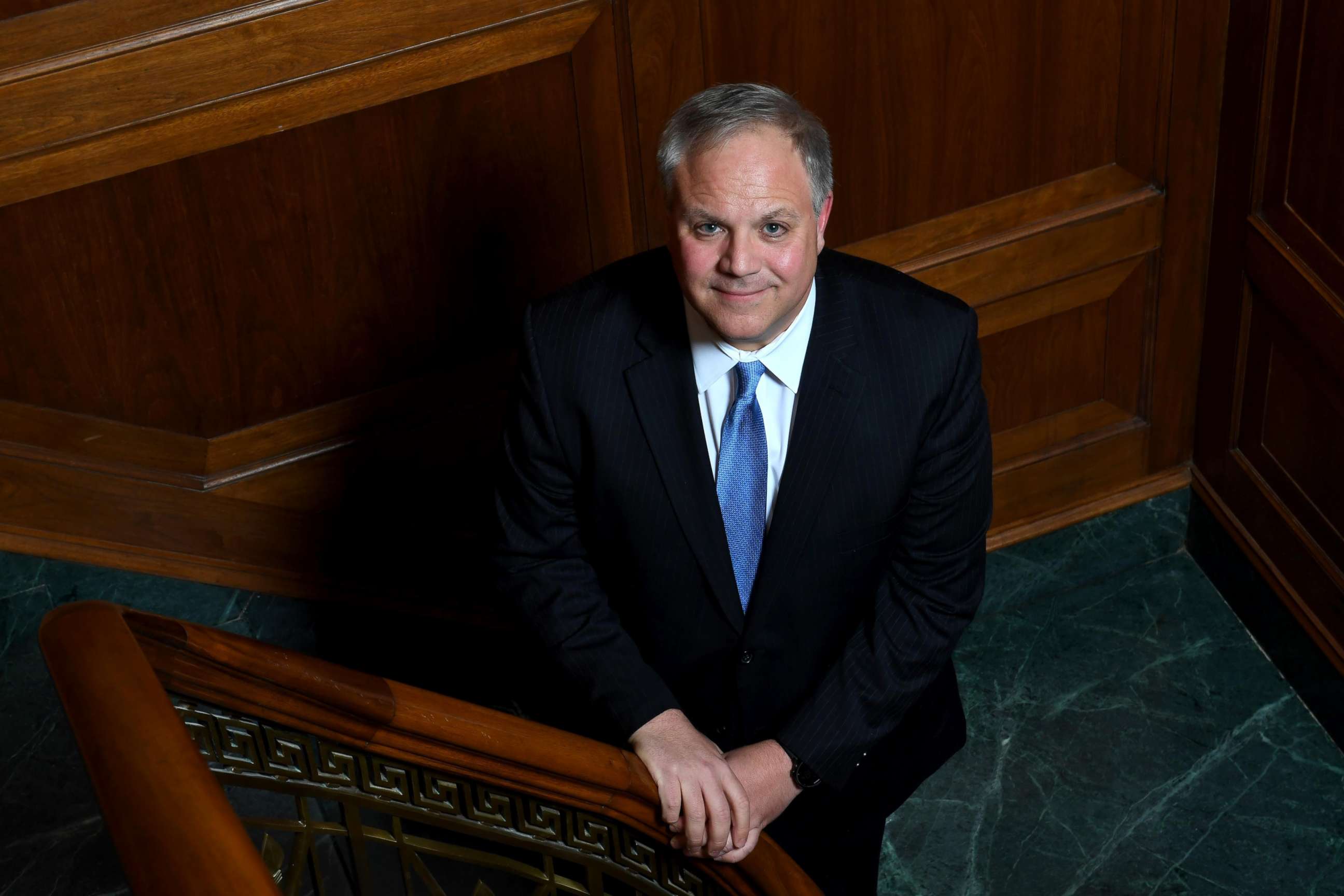 PHOTO: Interior Deputy Secretary David Bernhardt is pictured in the library at the Department of the Interior, Oct .18, 2018, in Washington, D.C.