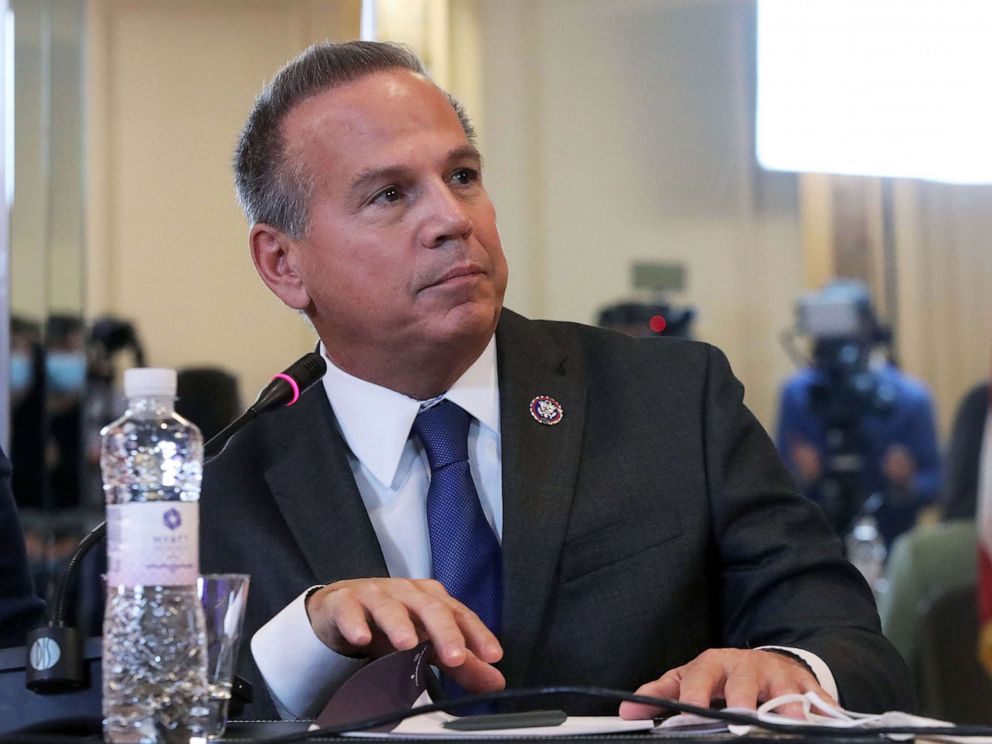 PHOTO: David Cicilline speaks during a meeting with members of the bipartisan delegation of the US Congress in Kyiv, capital of Ukraine.