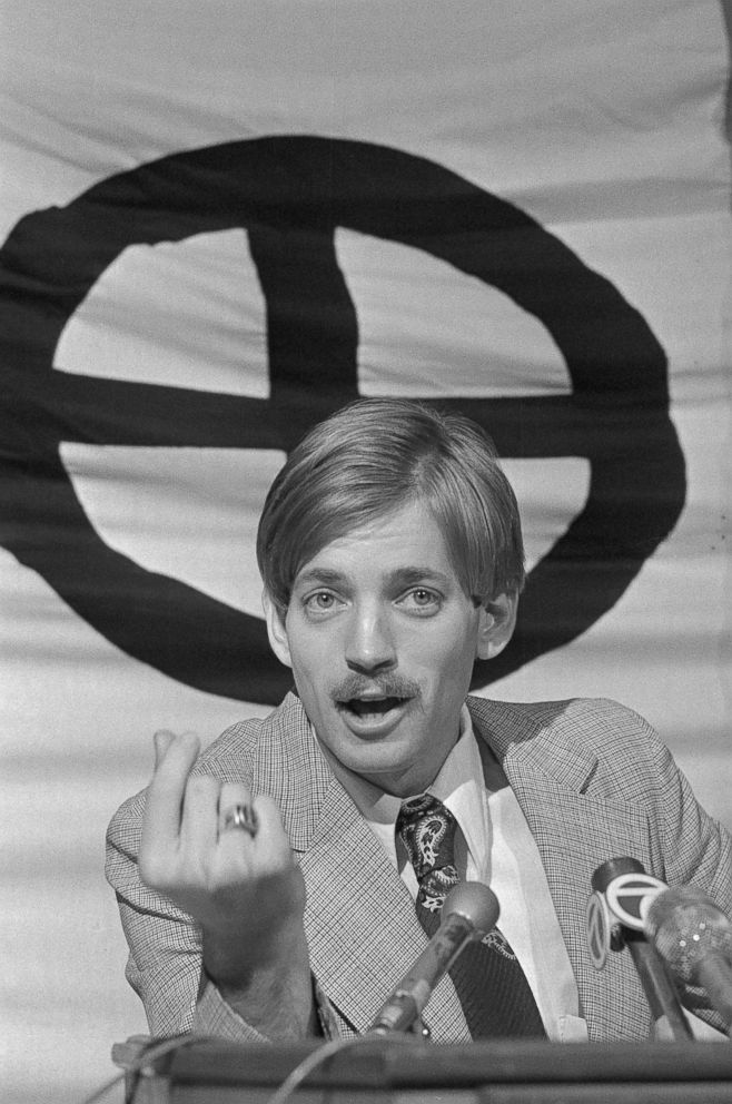 PHOTO: The Grand Wizard of the Knights of the Klu Klux Klan, David Duke speaks at press conference in Los Angeles, Dec. 7, 1970.