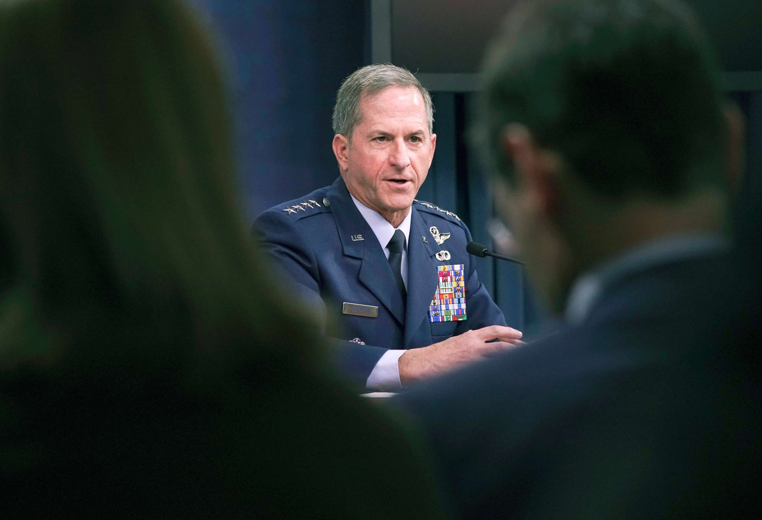 PHOTO: Gen. David L. Goldfein, Chief of Staff of the U.S. Air Force answers questions during a news briefing at the Pentagon, Nov. 9, 2017.