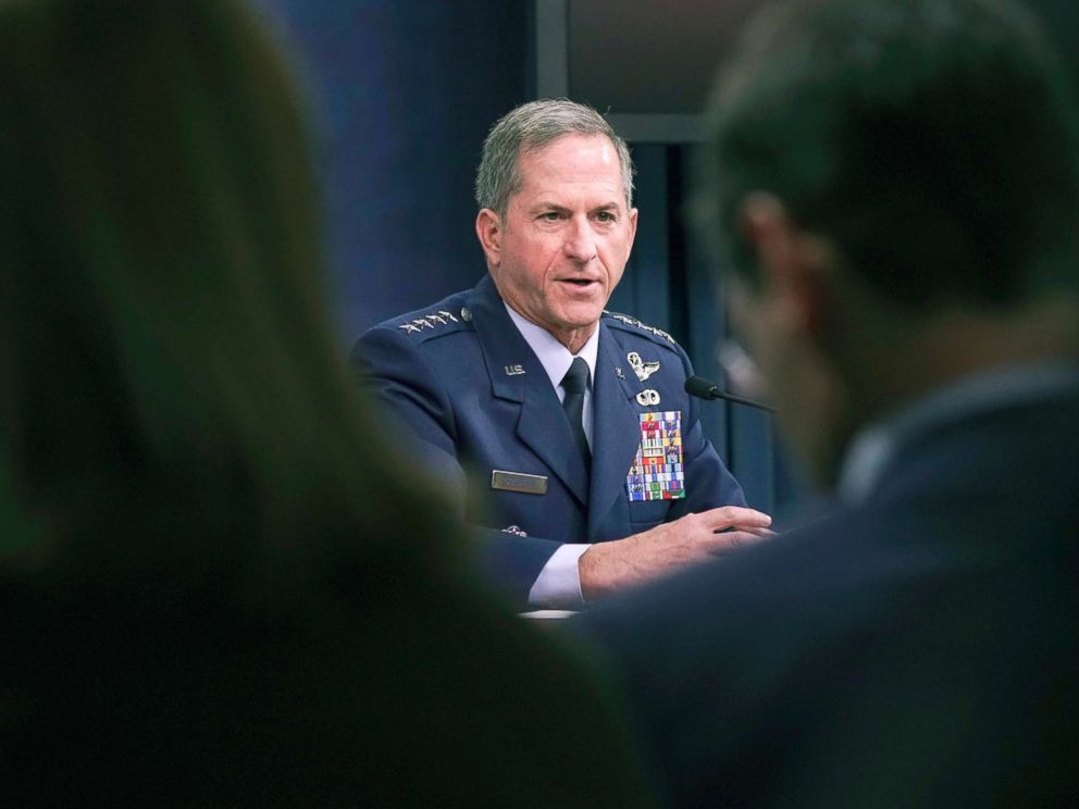 PHOTO: Gen. David L. Goldfein, Chief of Staff of the U.S. Air Force answers questions during a news briefing at the Pentagon, Nov. 9, 2017.