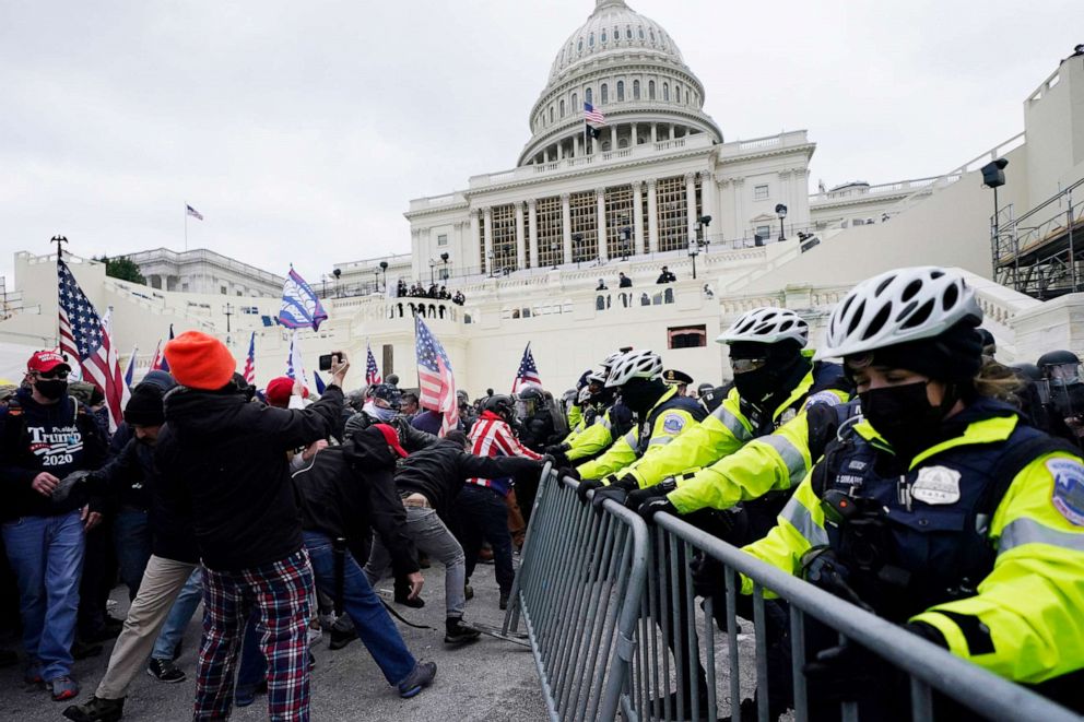 PHOTO: Trump supporters at the Capitol in Washington, D.C., Jan. 6, 2021.