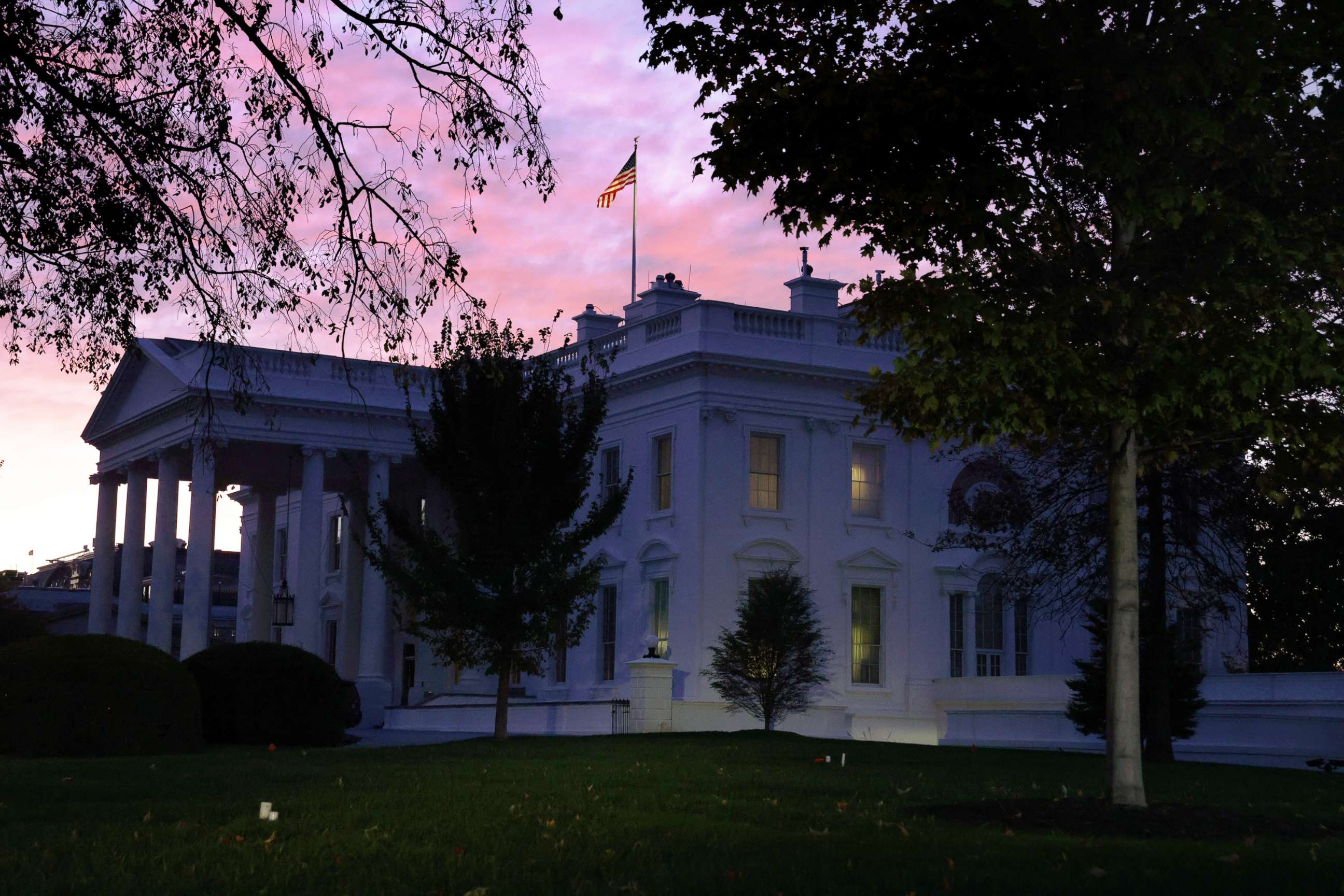 PHOTO: The White House is seen in the morning hours of the Election Day on Nov. 3, 2020 in Washington.