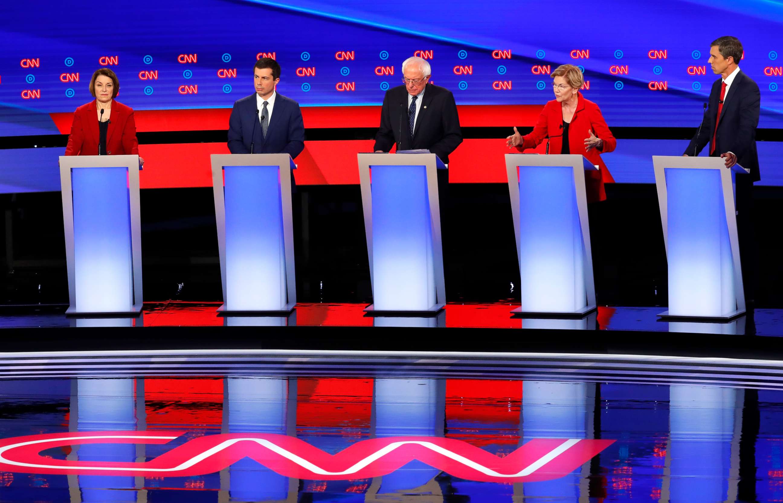 PHOTO:Sen. Candidates participate in the first of two Democratic presidential primary debates, July 30, 2019, in Detroit. 