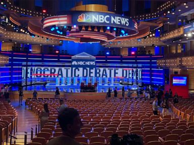 PHOTO: The venue of Wednesdays Democratic debate is pictured on June 26, 2019, in Miami.