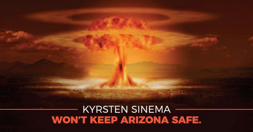 PHOTO: A conservative PAC called Defend Arizona sent this email to residents of Arizona, who first shows Phoenix, and then, when he is tilted, shows a cloud of nuclear mushrooms to the place of the city.