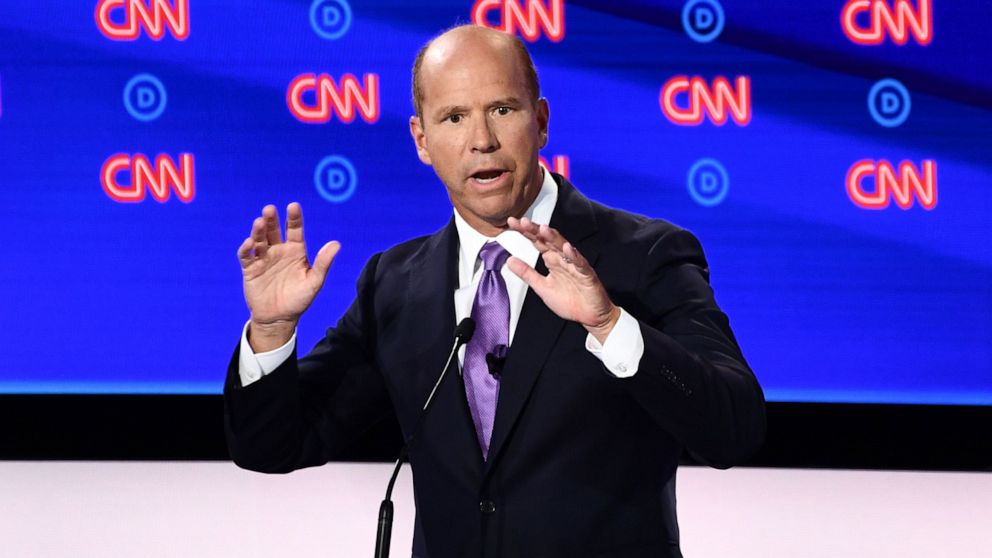 PHOTO: Democratic presidential hopeful former Rep. John Delaney participates in the first round of the second Democratic primary debate in Detroit, July 30, 2019. 