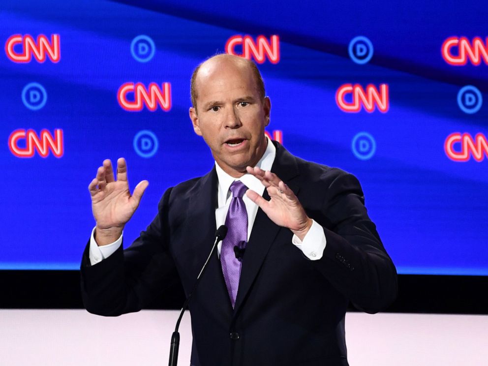 PHOTO: Democratic presidential hopeful former Rep. John Delaney participates in the first round of the second Democratic primary debate in Detroit, July 30, 2019.