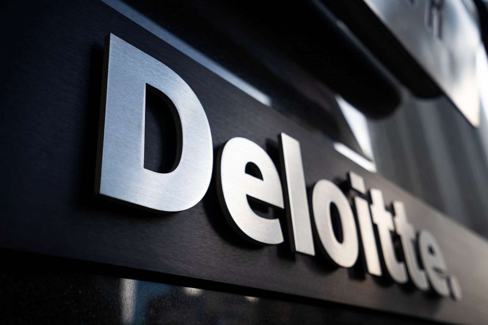 PHOTO: Deloitte logo is seen in Los Angeles.