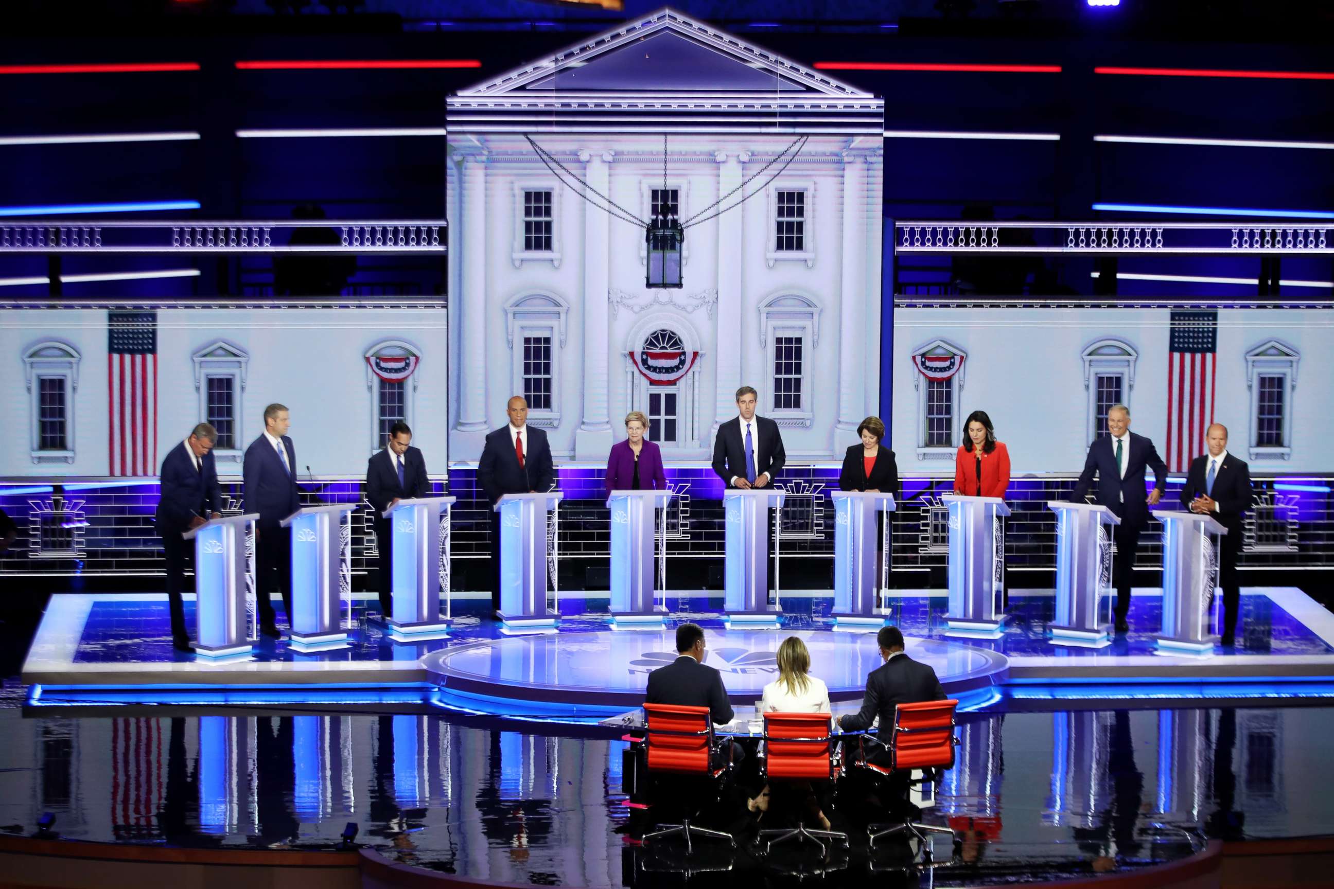 PHOTO: Democratic presidential candidates on night one, June 26, 2019, in Miami.