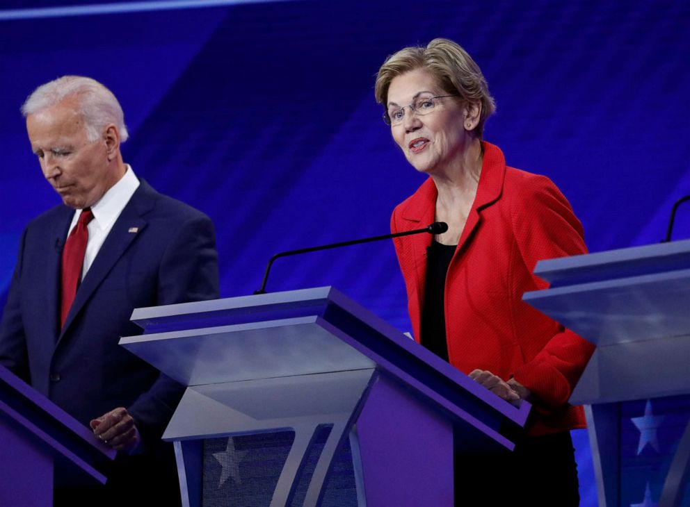 PHOTO: Democratic presidential hopeful Sen. Elizabeth Warren speaks during the third Democratic Primary Debate, in Houston, Sept. 12, 2019.