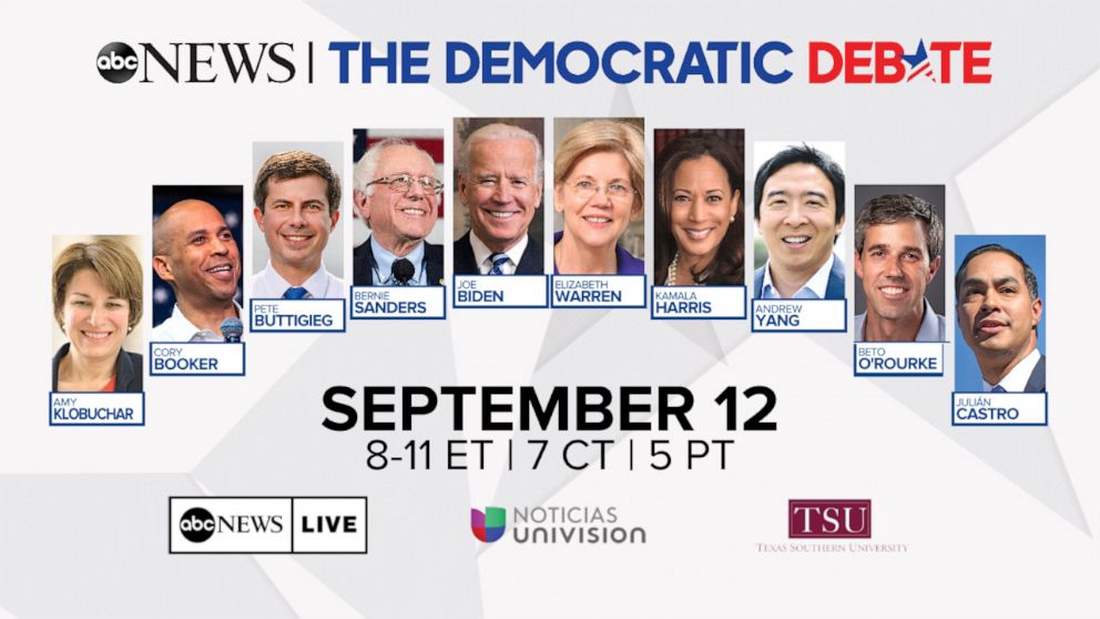 Dem debate lineup