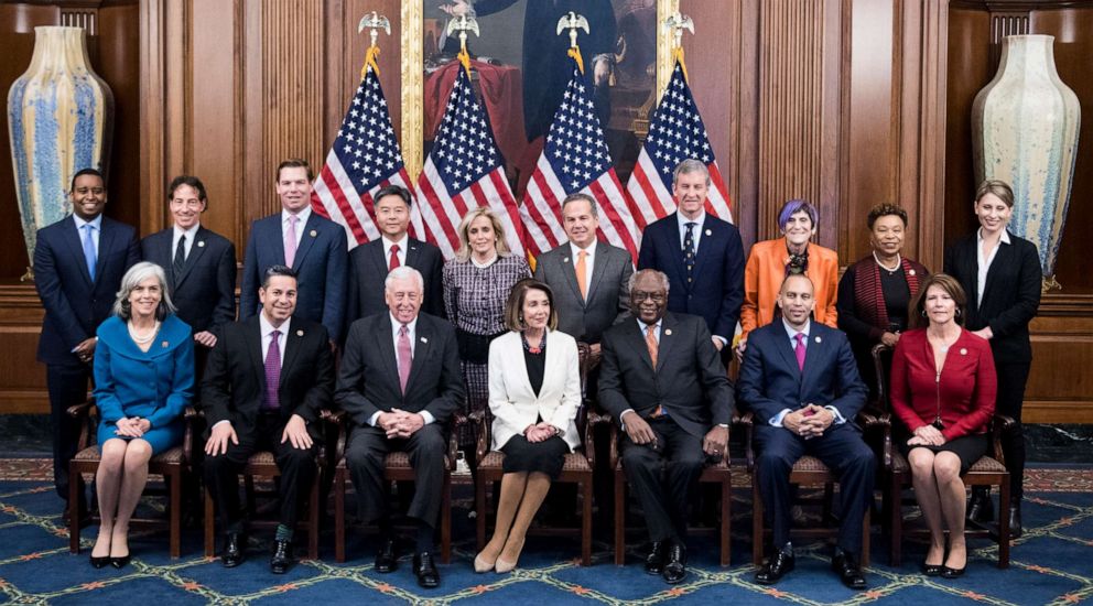 PHOTO: The incoming House Democratic leadership team poses for a group photo in the Rayburn Room at the Capitol, Nov. 30, 2018.