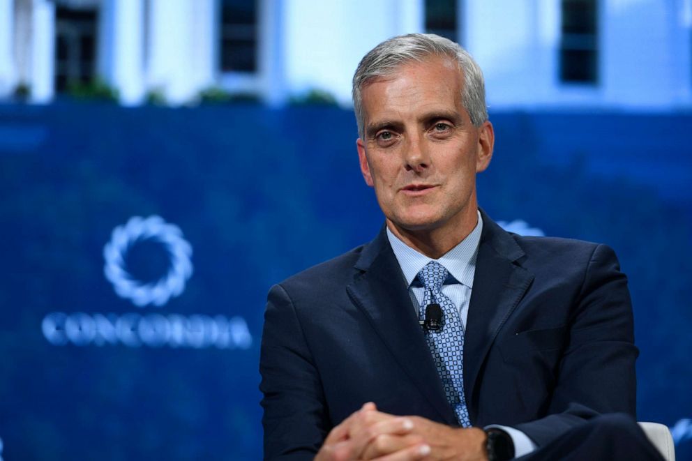 PHOTO: Denis McDonough speaks onstage during the 2018 Concordia Annual Summit at Grand Hyatt New York, Sept. 24, 2018.