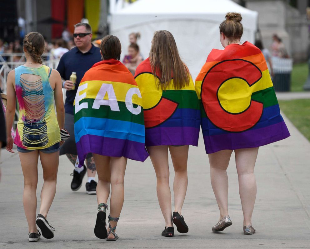 PHOTO: Folks file into Civic Center Park for Denver's PrideFest June 16, 2018.