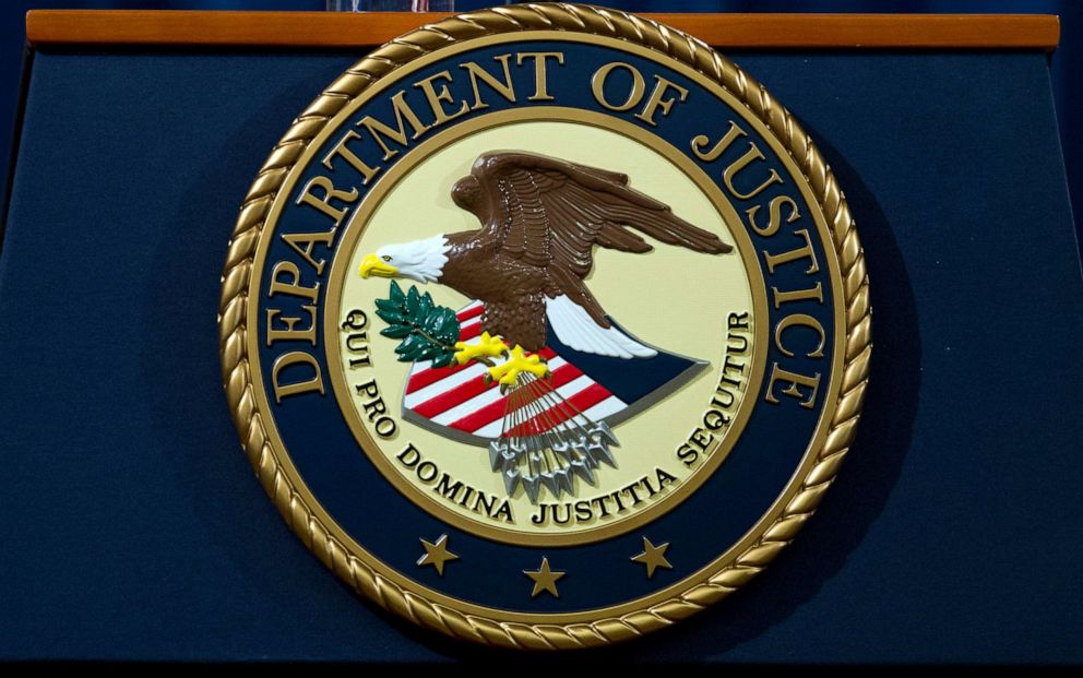 PHOTO: The Department of Justice seal is seen in Washington, Nov. 28, 2018.