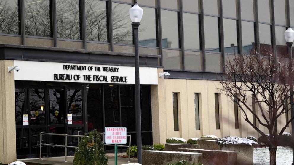 PHOTO: An exterior of one of two Department of Treasury, Bureau of Fiscal Services on Feb. 12, 2025, in Parkersburg, West Virginia.